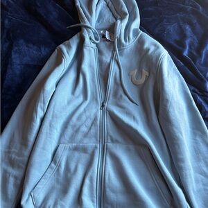 Light Blue Zip-Up Hoodie